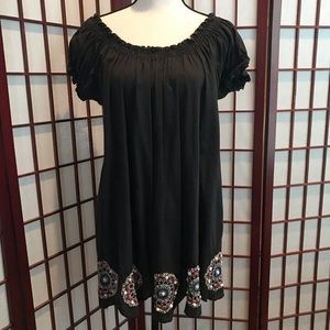 KAS Designs tunic with embroidery and beads, S